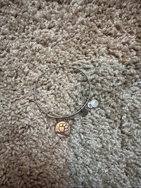 Alex & Ani Clemson Paw Charm Bangle Bracelet in Silver Tone